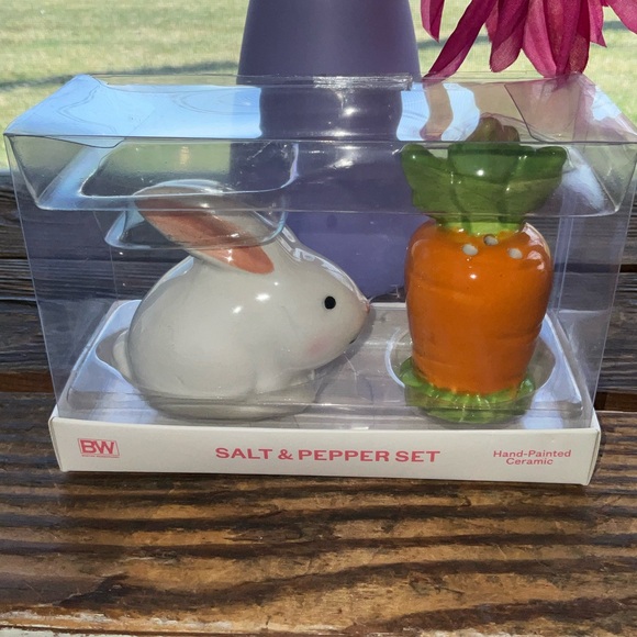 Easter Bunny Rabbit and Carrot salt and pepper shakers NEW - Picture 6 of 6